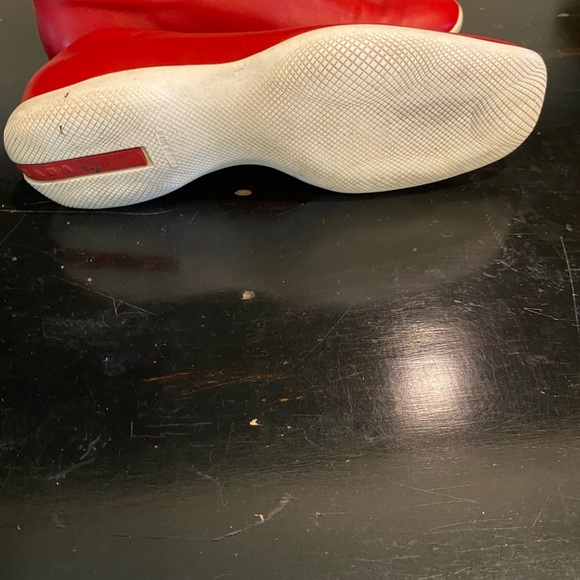 PRADA NWT DRIVING SHOE VINTAGE RED LEATHER Size-7.5 - Picture 8 of 10